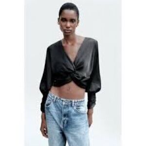 Zara Black Knot Blouse